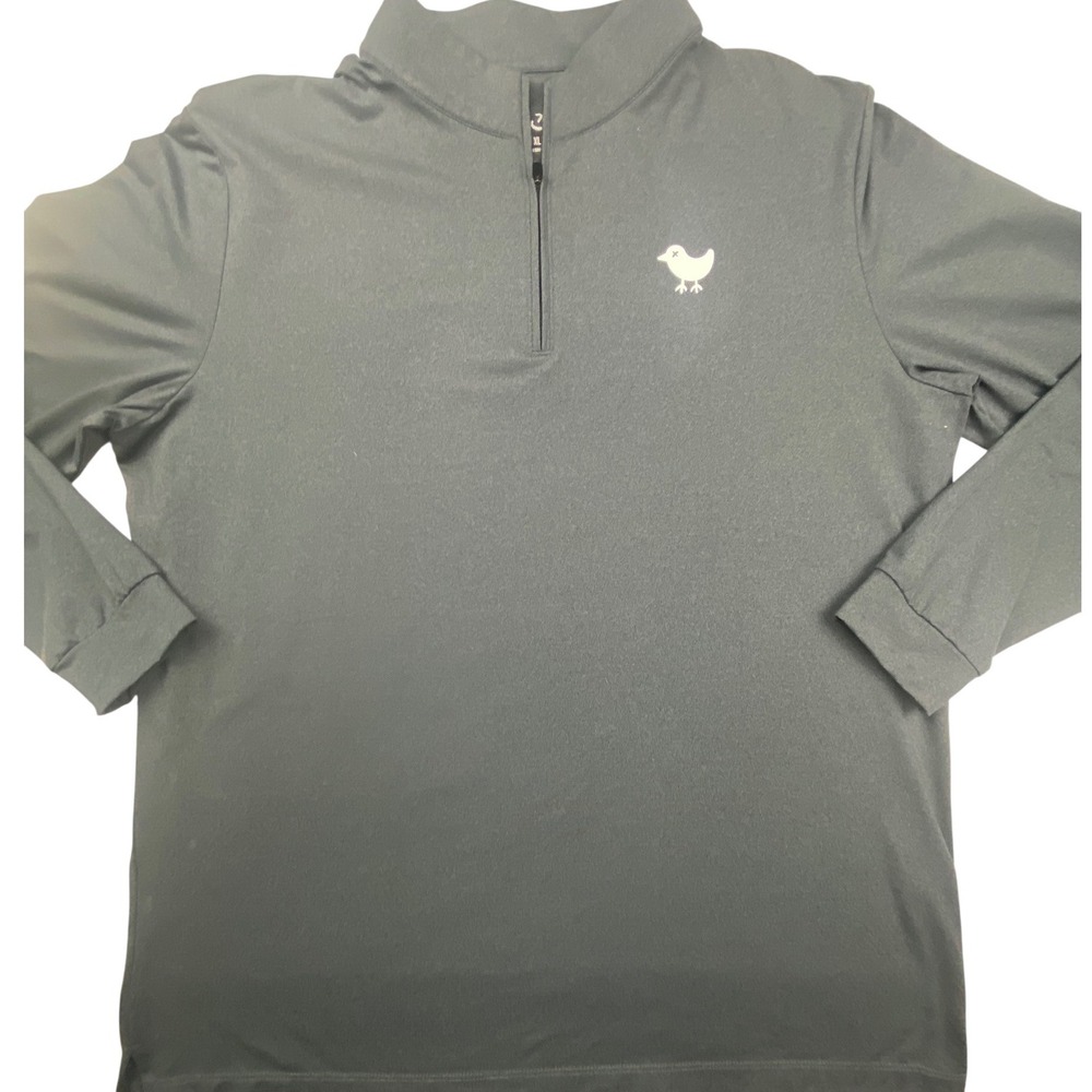 Bad Birdie Mens XL Quarter Zip Pullover Gray Heather Golf Performance Shirt Logo